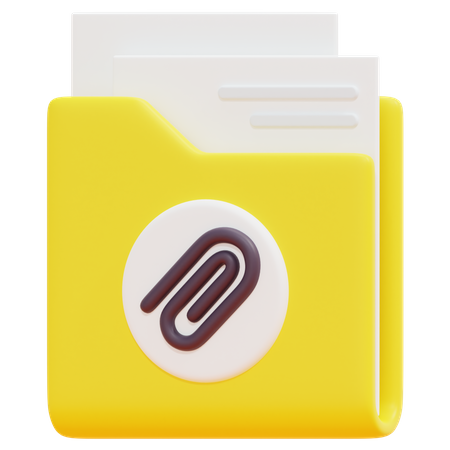 Free Attach Folder  3D Icon