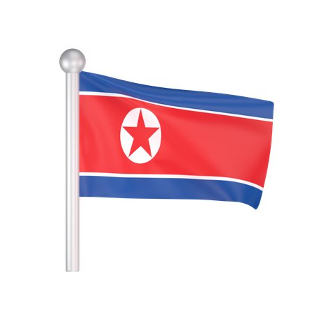 Free Bandeira da Coreia do Norte  3D Icon