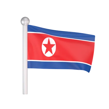 Free Bandeira da Coreia do Norte  3D Icon