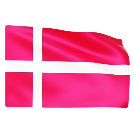 Free Bandeira da Dinamarca  3D Icon