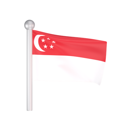 Free Bandeira de Singapura  3D Icon