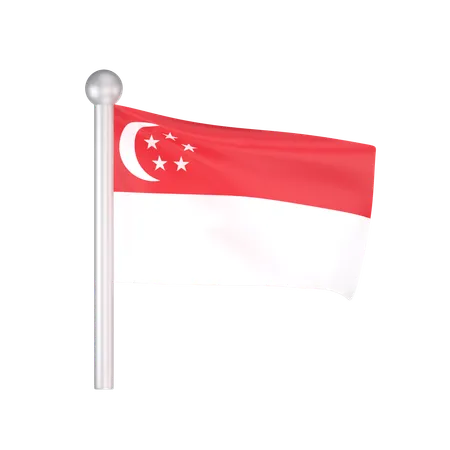 Free Bandeira de Singapura  3D Icon