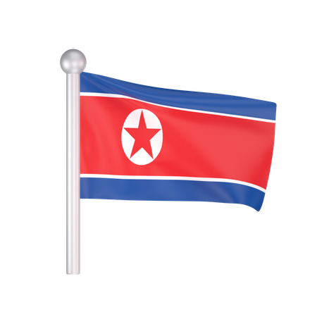 Free Bandera de corea del norte  3D Icon