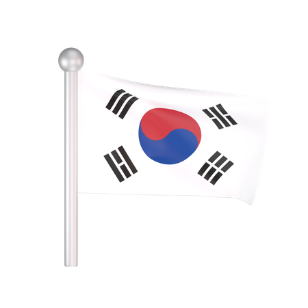 Free Bandera de corea del sur  3D Icon