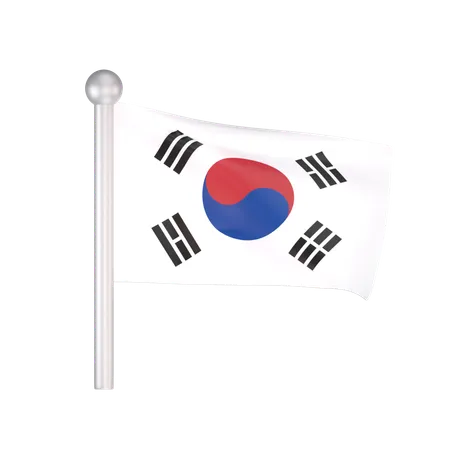 Free Bandera de corea del sur  3D Icon