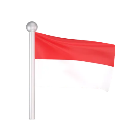 Free Bandera de indonesia  3D Icon