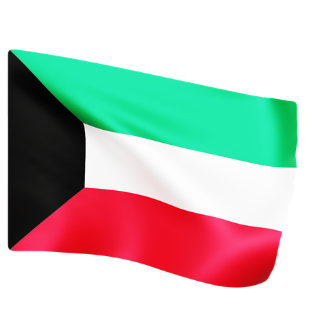 Free Bandera de kuwait  3D Icon