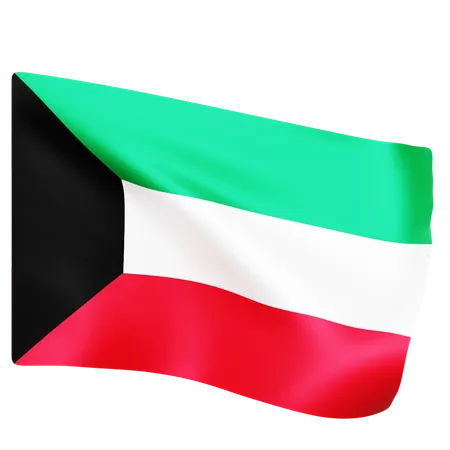 Free Bandera de kuwait  3D Icon