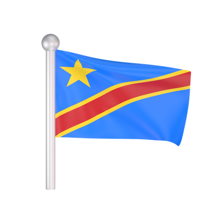 Free Bandera de la república democrática del congo  3D Icon