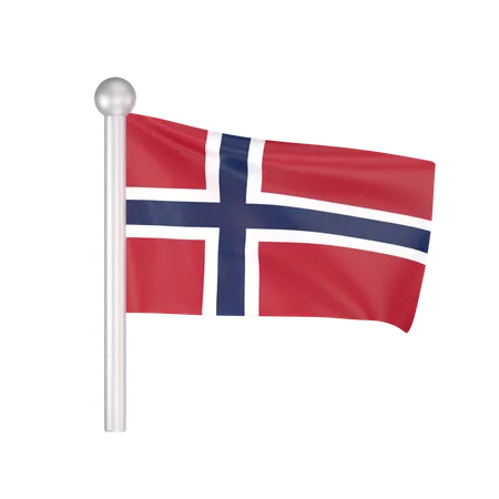 Free Bandera de noruega  3D Icon