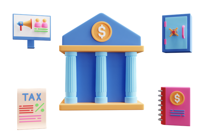 Free Bank  3D Illustration