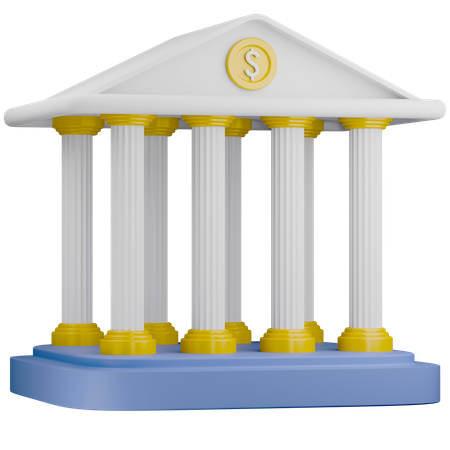 Free Bank Building  3D Icon