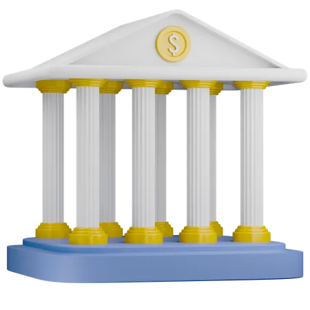 Free Bank Building  3D Icon