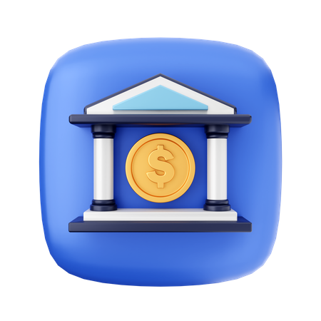 Free Bank Building  3D Icon