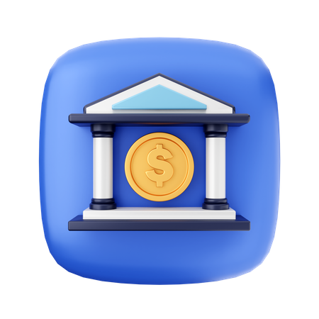 Free Bank Building  3D Icon