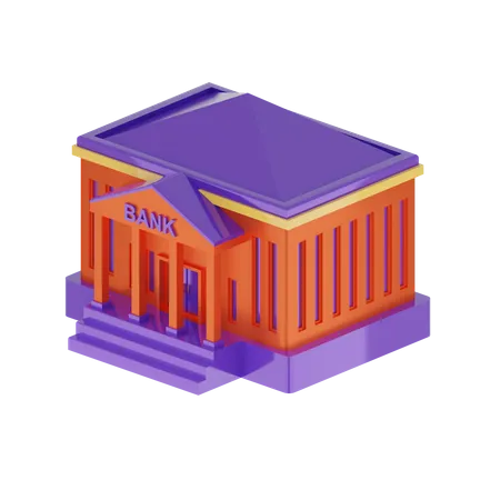 Free Bank Building  3D Icon