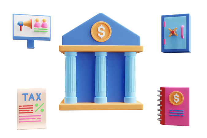 Free Banque  3D Illustration