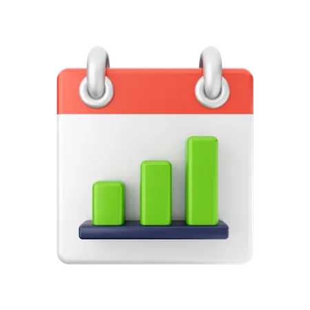 Free Bar Chart Calendar  3D Icon