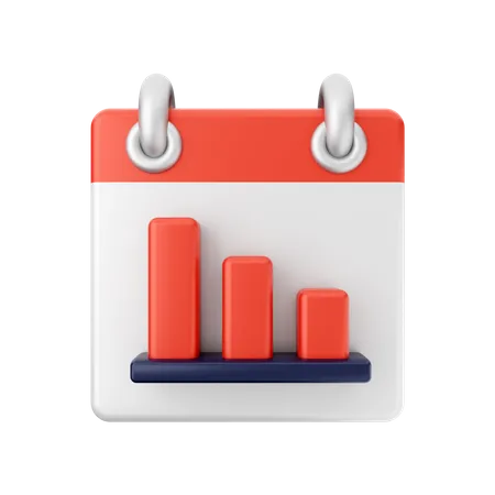 Free Bar Graph Calendar  3D Icon