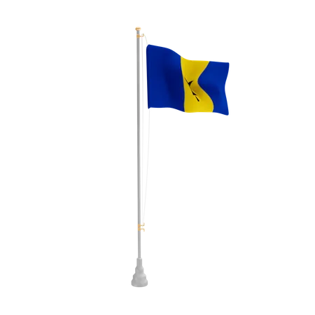 Free Barbados  3D Flag