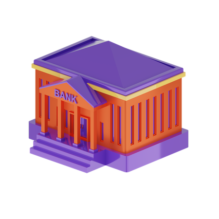 Free Bâtiment de la banque  3D Icon