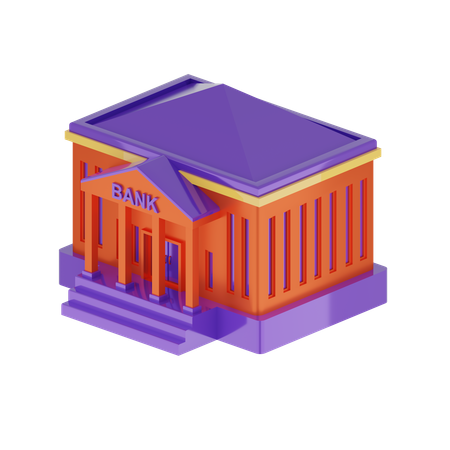 Free Bâtiment de la banque  3D Icon