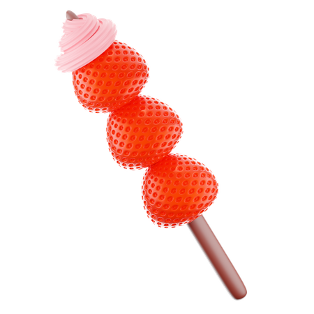 Free Bâton de fraise  3D Icon