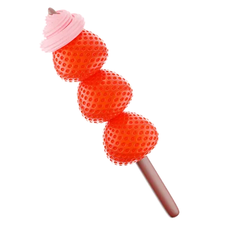 Free Bâton de fraise  3D Icon