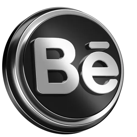 Free Behance Logo In Silver And Black Theme Viewable In 3 D 3D Icon