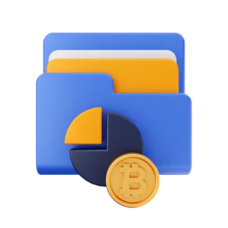 Free Bitcoin Chart Folder  3D Icon