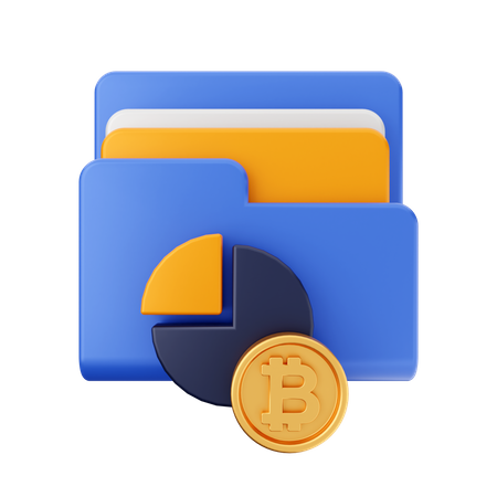 Free Bitcoin Chart Folder  3D Icon