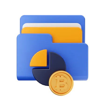 Free Bitcoin Chart Folder  3D Icon