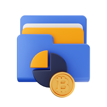 Free Bitcoin-Diagrammordner  3D Icon