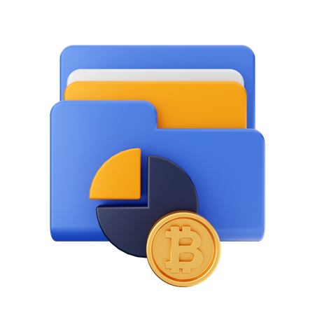 Free Bitcoin-Diagrammordner  3D Icon