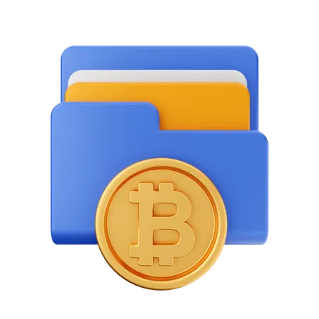 Free Bitcoin Folder  3D Icon