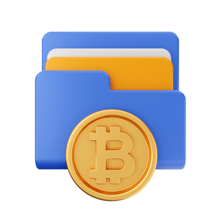 Free Bitcoin-Ordner  3D Icon