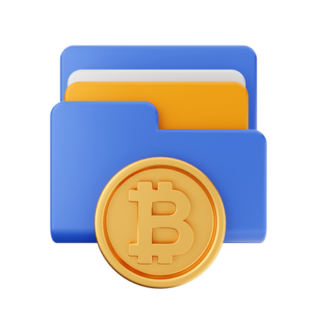 Free Bitcoin-Ordner  3D Icon
