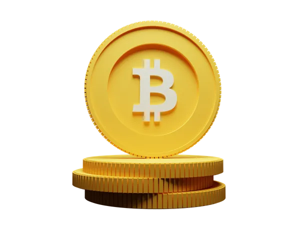 Free Bitcoin Stack  3D Illustration