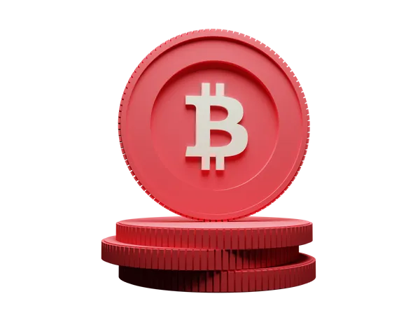 Free Bitcoin Stack  3D Illustration