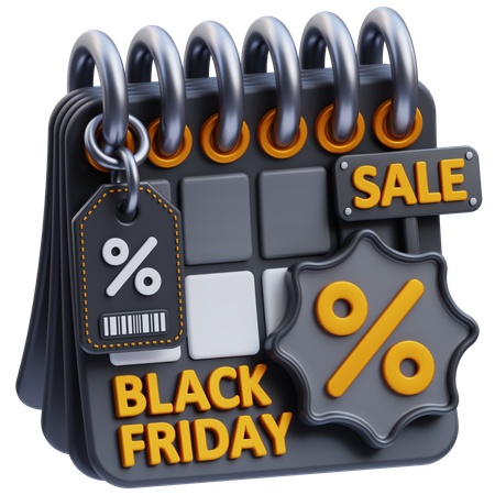 Free Black Friday Calendar  3D Icon