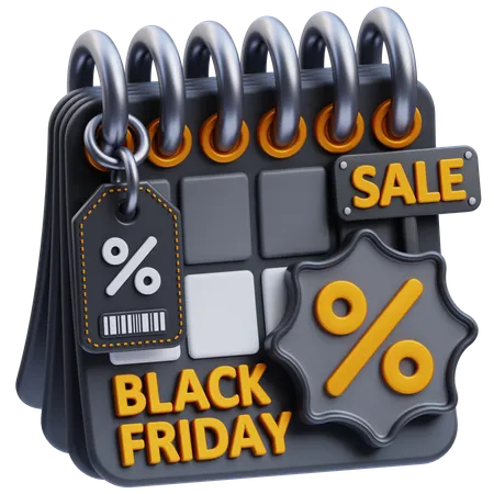 Free Black Friday Calendar  3D Icon