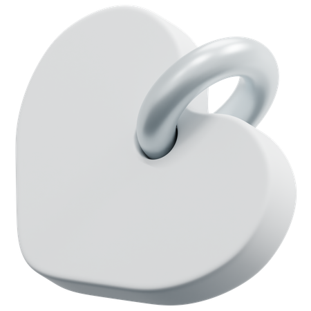 Free Blank Heart Tag  3D Icon