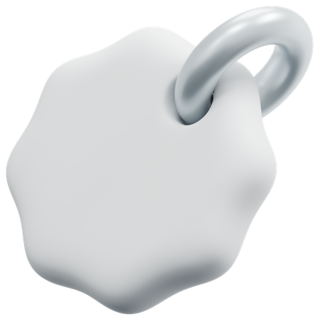 Free Blank Wavy Edge Tag  3D Icon