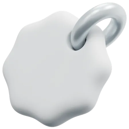 Free Blank Wavy Edge Tag  3D Icon