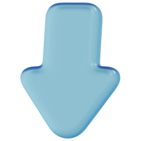 Free Blauer Glaspfeil nach unten  3D Icon