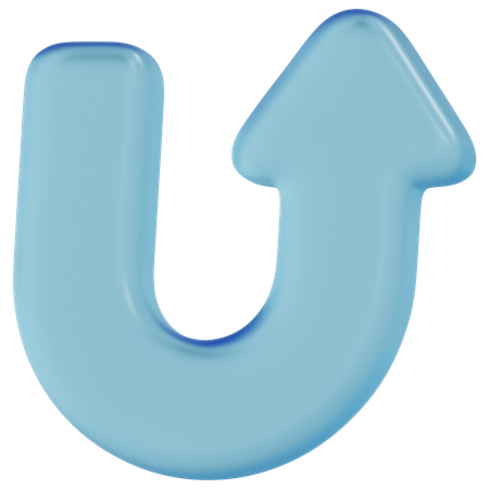 Free Blaues Glas U-Turn  3D Icon