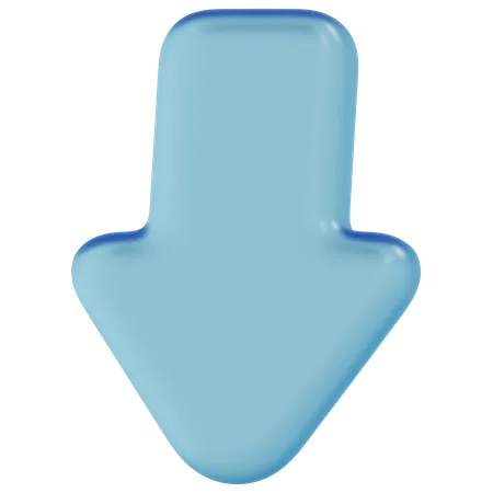 Free Blue Glass Down Arrow  3D Icon