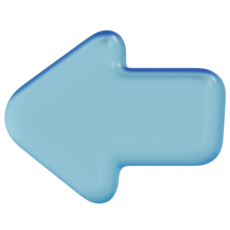 Free Blue Glass Left Arrow  3D Icon