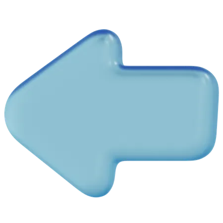 Free Blue Glass Left Arrow  3D Icon