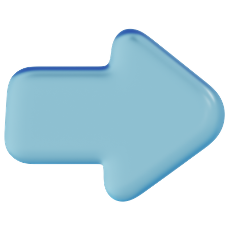 Free Blue Glass Right Arrow  3D Icon